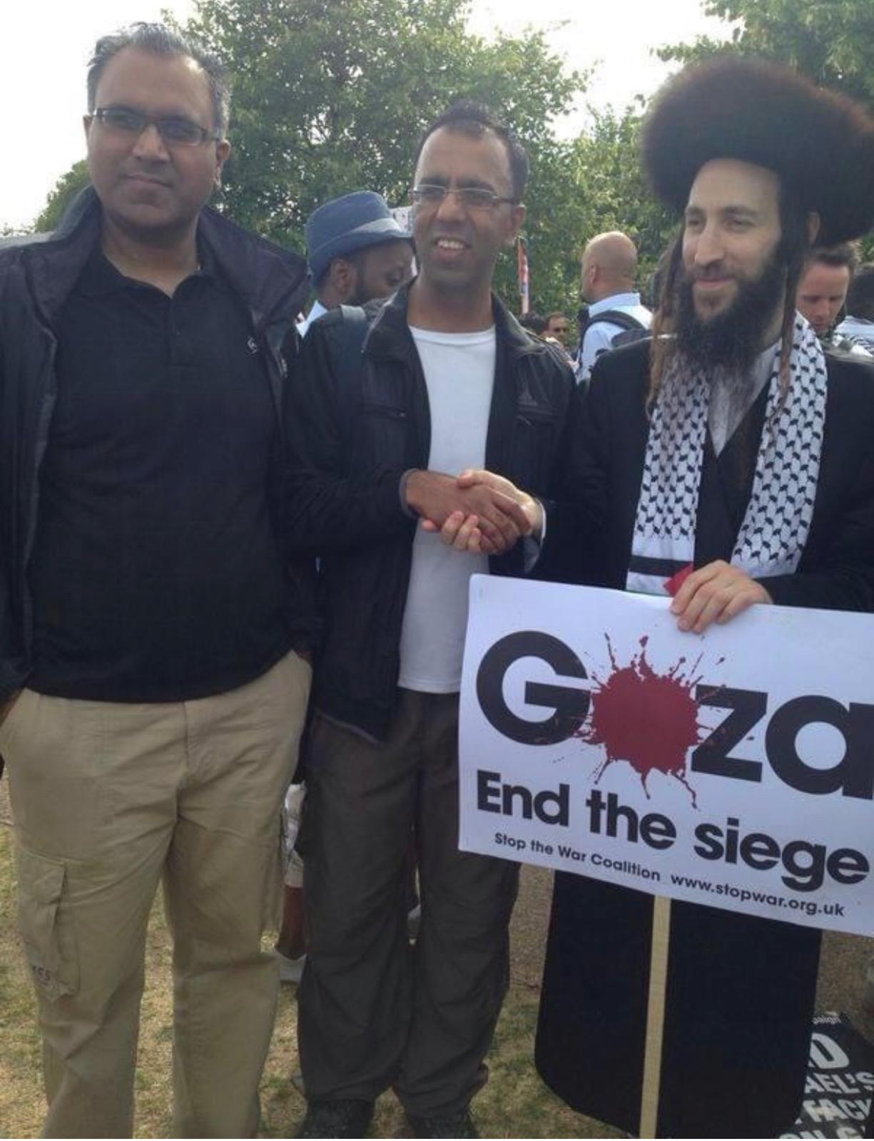 Mr Ali at an interfaith Gaza solidarity event