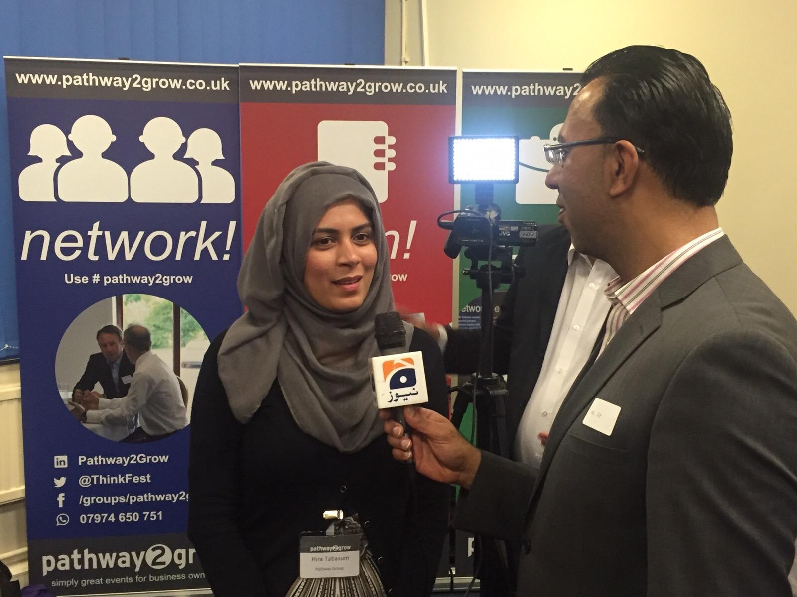 Mr Ali interviewing at Pathway2Grow event